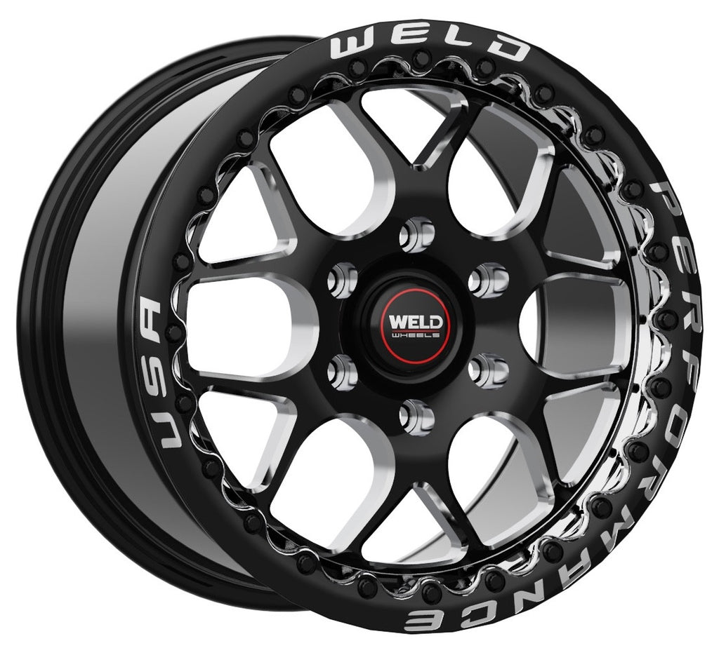 Weld S160 Solana Beadlock 17x10 6x135 ET42 BS 7.15 Gloss Black Wheel MIL Dia 87.1 for 1999-2005 Ford F-250 F-350 Super Duty Excursion