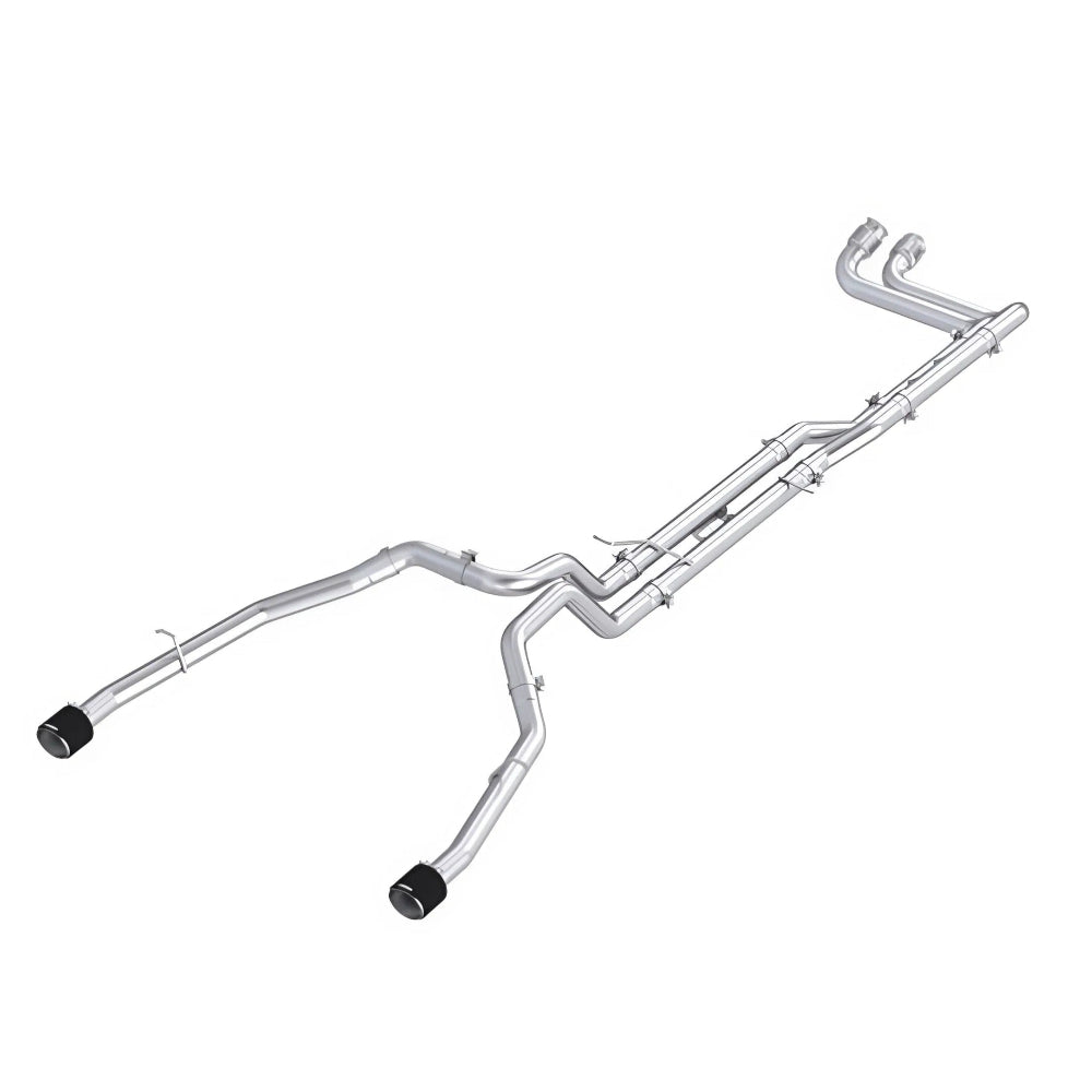 MBRP 2025 RAM RHO 3in Dual Split Rear Cat Back w/ Carbon Fiber Tips - T304
