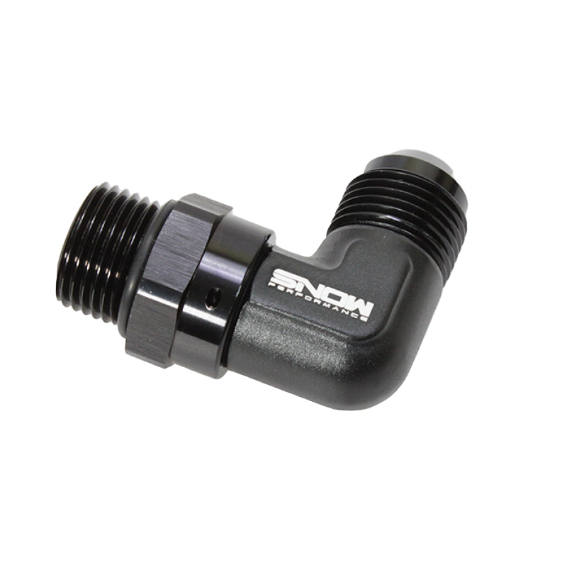 Snow Performance -10 ORB to -10AN 90° Swivel Fitting Black