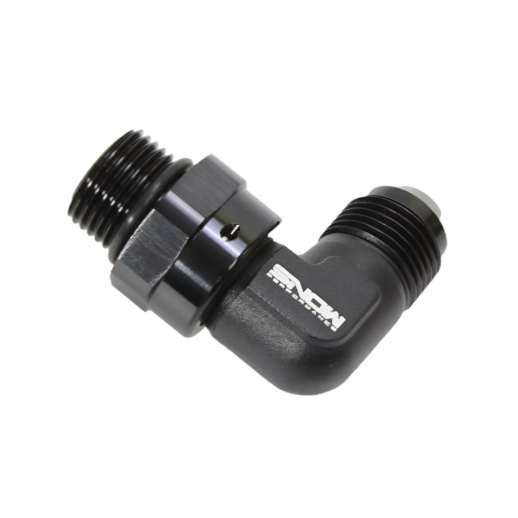 Snow Performance SNF-60889 -8 ORB to -8AN 90° Swivel Fitting Black