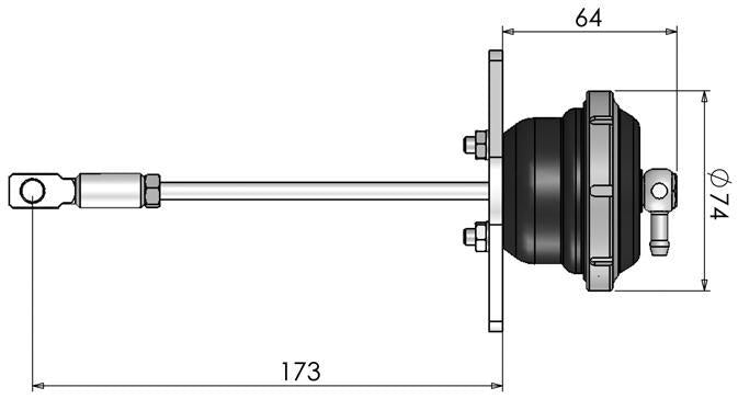 Turbosmart IWG75 24 PSI EVO 10 Wastegate Actuator Black