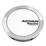 Advan 73mm Full Flat Centercap - White/Silver Alumite