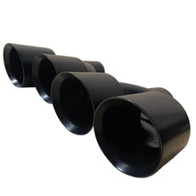 Load image into Gallery viewer, Rear angle of Jeep Grand Cherokee WK2 showing installed Wideoutt Trackhawk-style exhaust tips