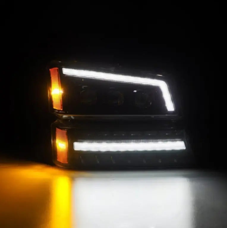 Chevrolet Silverado 2500HD/3500HD with the AlphaRex 880254 NOVA-Series Alpha-Black LED Projector