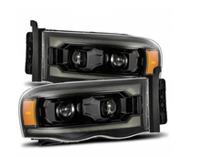 Load image into Gallery viewer, AlphaRex 02-05 Dodge Ram 1500 LUXX LED Proj Headlights Alpha Black w/Activ Light/Seq Signal - Black Ops Auto Works