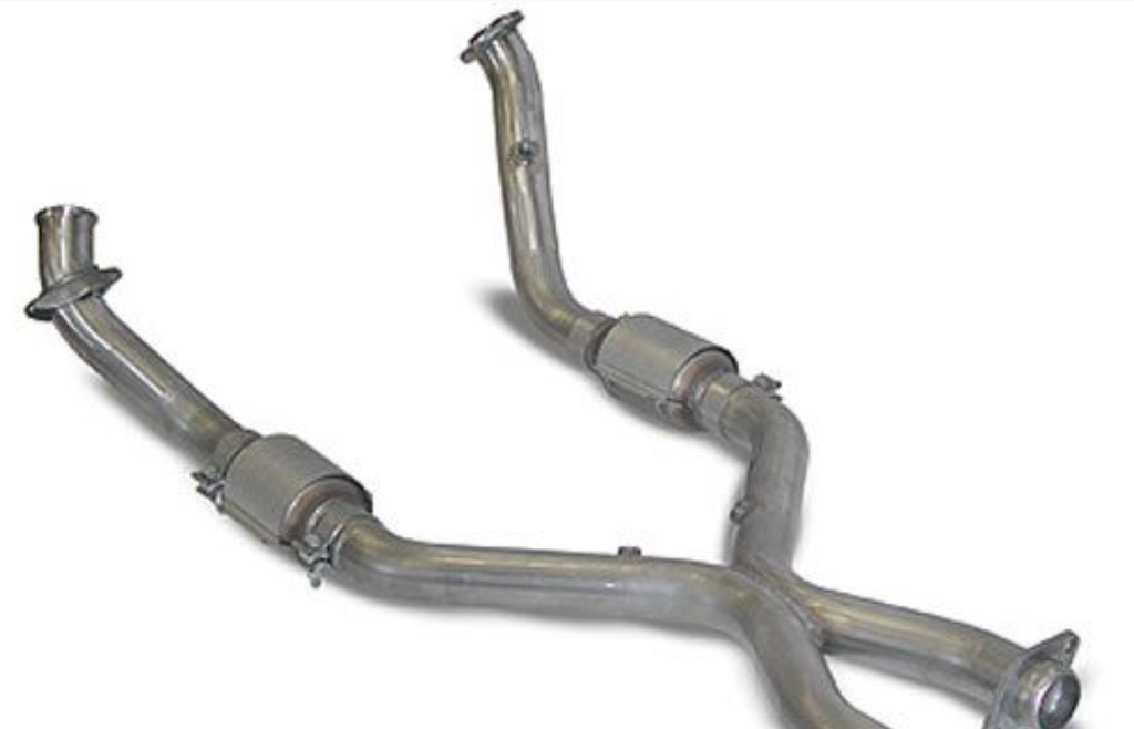 SLP 1999-2004 Ford Mustang 4.6L Full Assembly PowerFlo-X Crossover Pipe w/ Cats - Black Ops Auto Works