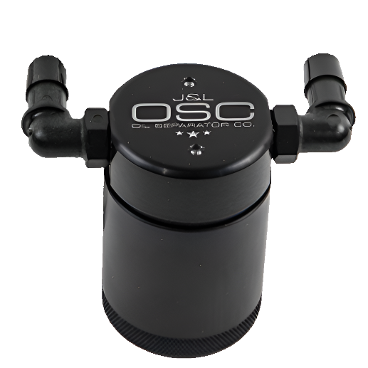 J&L 15-17 Dodge Hellcat 6.2L Hemi Driver Side Oil Separator 3.0 - Clear Anodized - Black Ops Auto Works