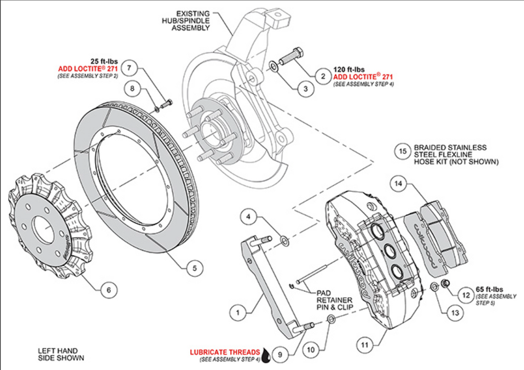 WIL140-16790-R-Wilwood TX6R Front Kit 16.00in Red 2018+ RAM 1500-Brake Kits - Performance Slot-Wilwood