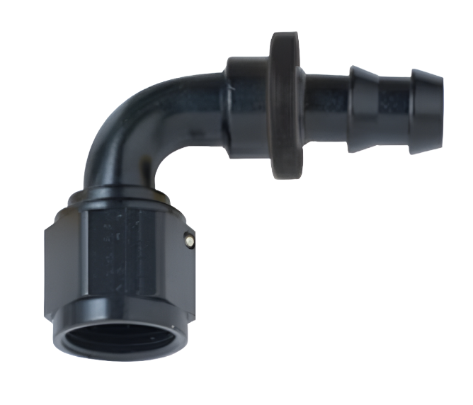 Fragola -10AN Push-Lite End 90 Degree - Black - Black Ops Auto Works