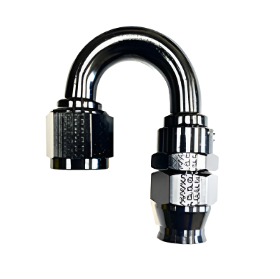 FRA681806-BL-Fragola -6AN Real Street x 180 Degree Hose End Black For PTFE Hose-Fittings-Fragola