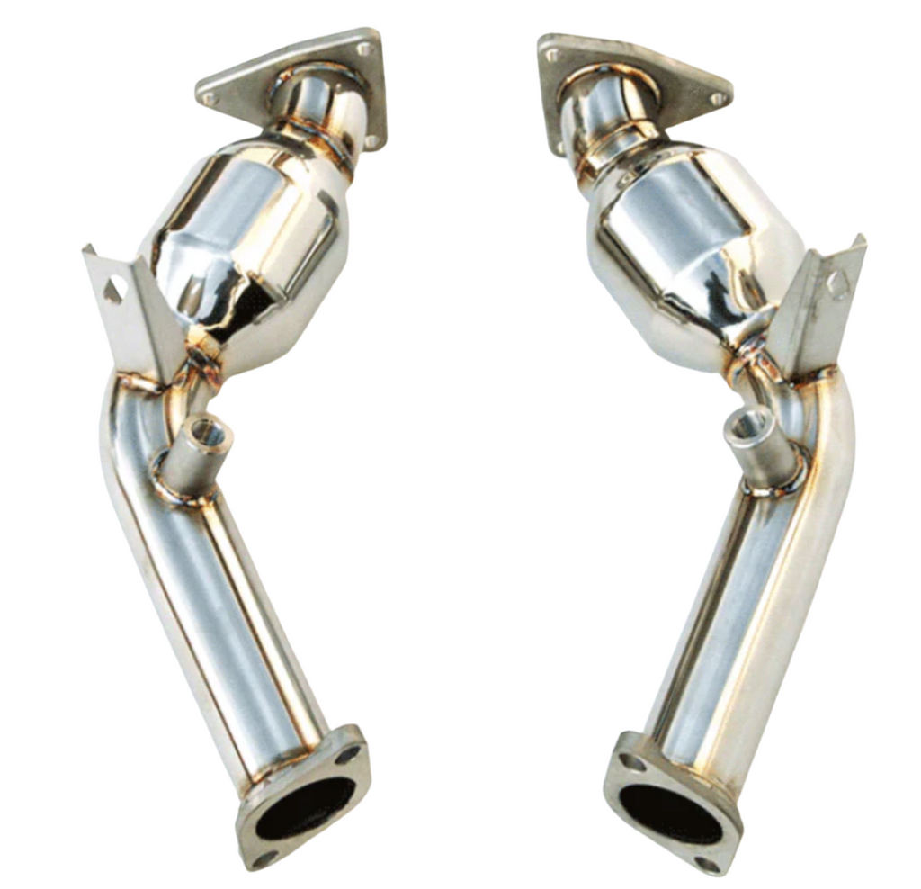 INVHS09N7ZTPCB-Invidia 09+ Nissan 370Z / Infiniti G37 60mm High Flow Cat w/ Bracket-Connecting Pipes-Invidia