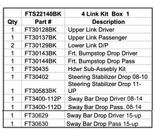 Load image into Gallery viewer, Fabtech 08-10 Ford F250/350 4WD 6in/8in 4 Link System - Component Box 1 - Black Ops Auto Works