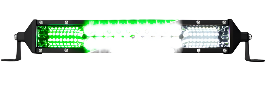 XKGXK063020-XK Glow 2-in-1 LED Light Bar w/ Pure White and Hunting Green Flood and Spot Work Light 20In-Light Accessories and Wiring-XKGLOW