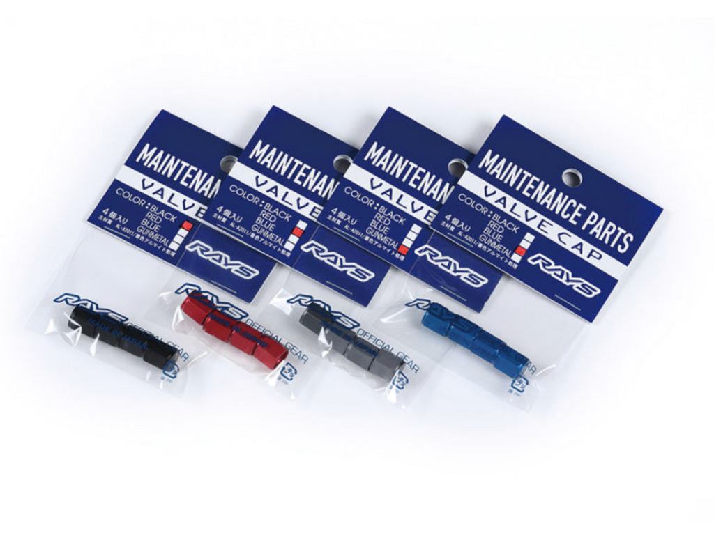 RAYWVALBK2-Rays Aluminum Air Valve Cap Set - Black-Valve Stems-Rays