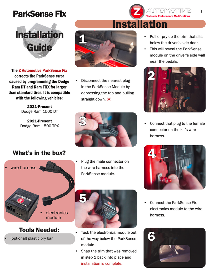 -Tazer 2021+ RAM ParkSense Fix Kit-Wiring Connectors-Tazer