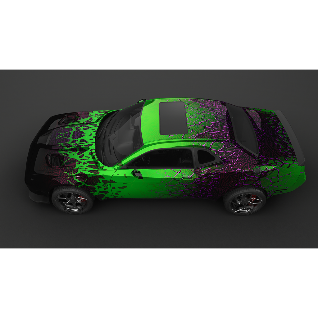 Vinyl Car Wrap Film - Shattered Illusions (Green)-Vehicle Wrap-Wraptek