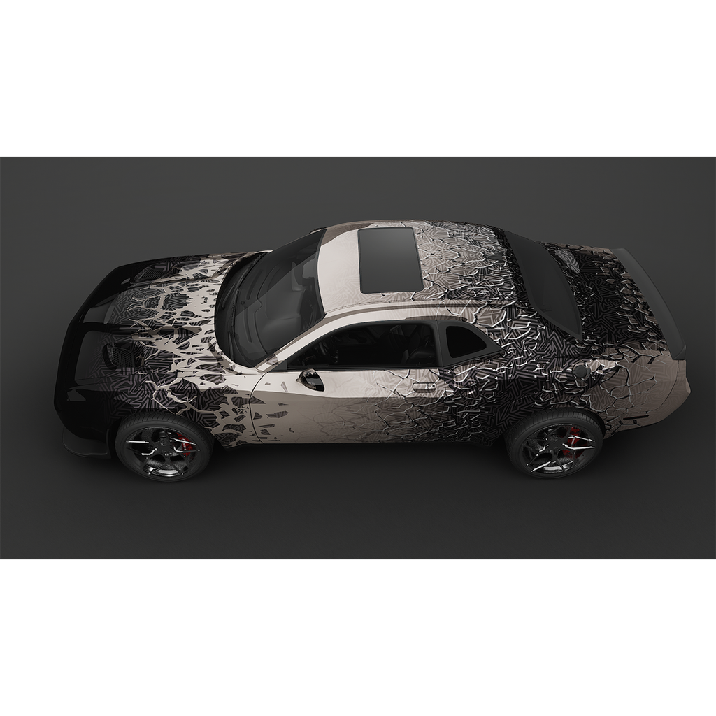 Vinyl Car Wrap Film - Shattered Illusions (Grey)-Vehicle Wrap-Wraptek