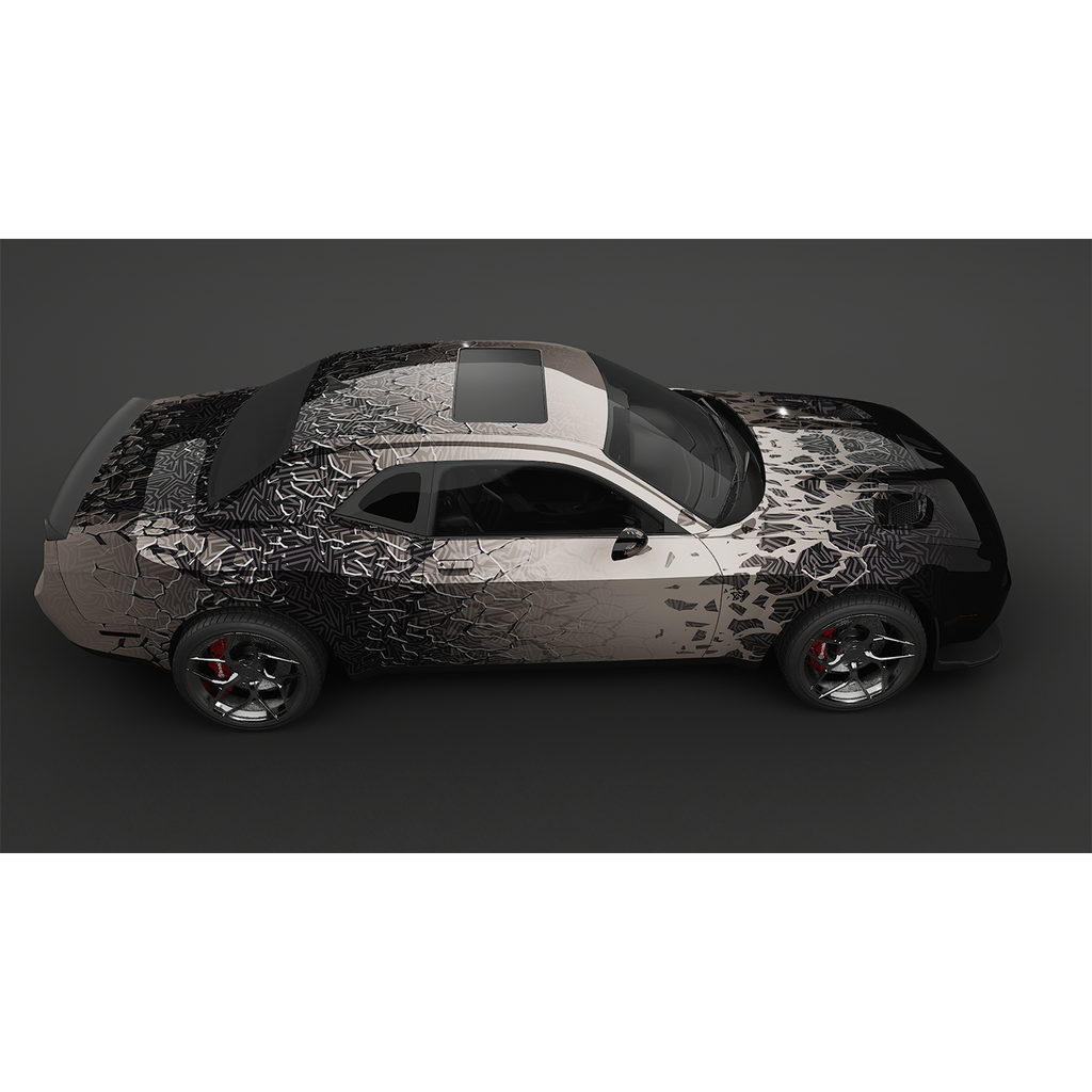 Vinyl Car Wrap Film - Shattered Illusions (Grey)-Vehicle Wrap-Wraptek