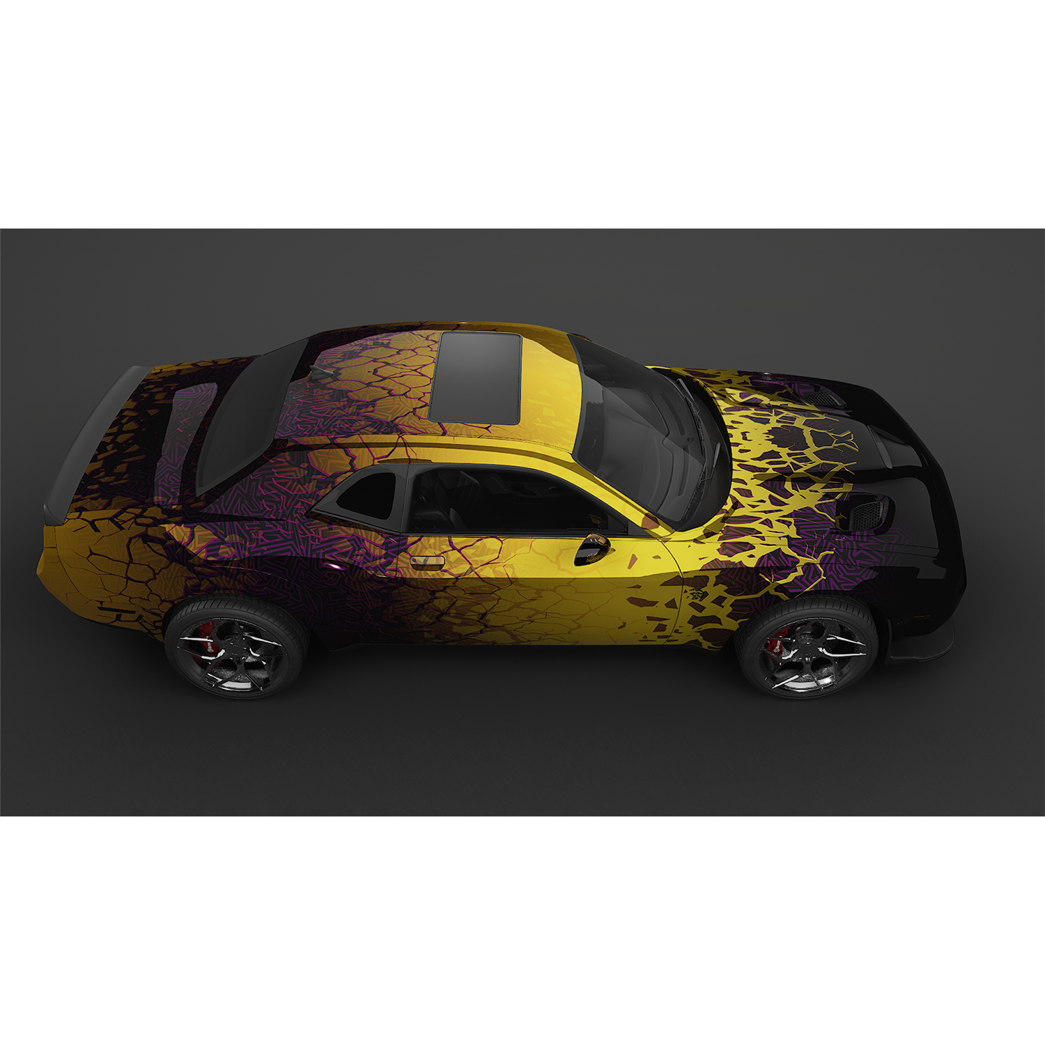 Vinyl Car Wrap Film - Shattered Illusions (Orange) – Black