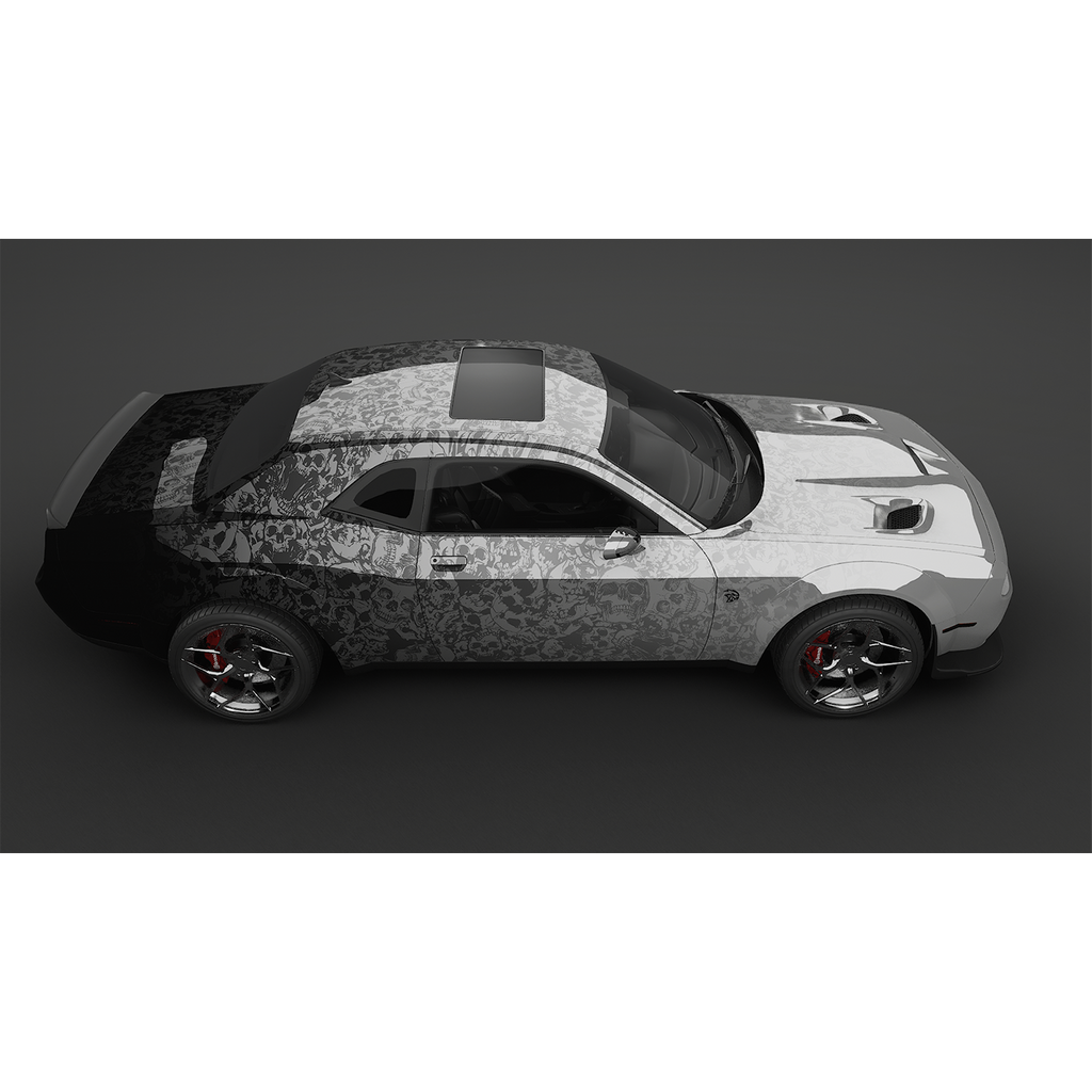 Vinyl Car Wrap Film - Skullyard (White)-Vehicle Wrap-Wraptek