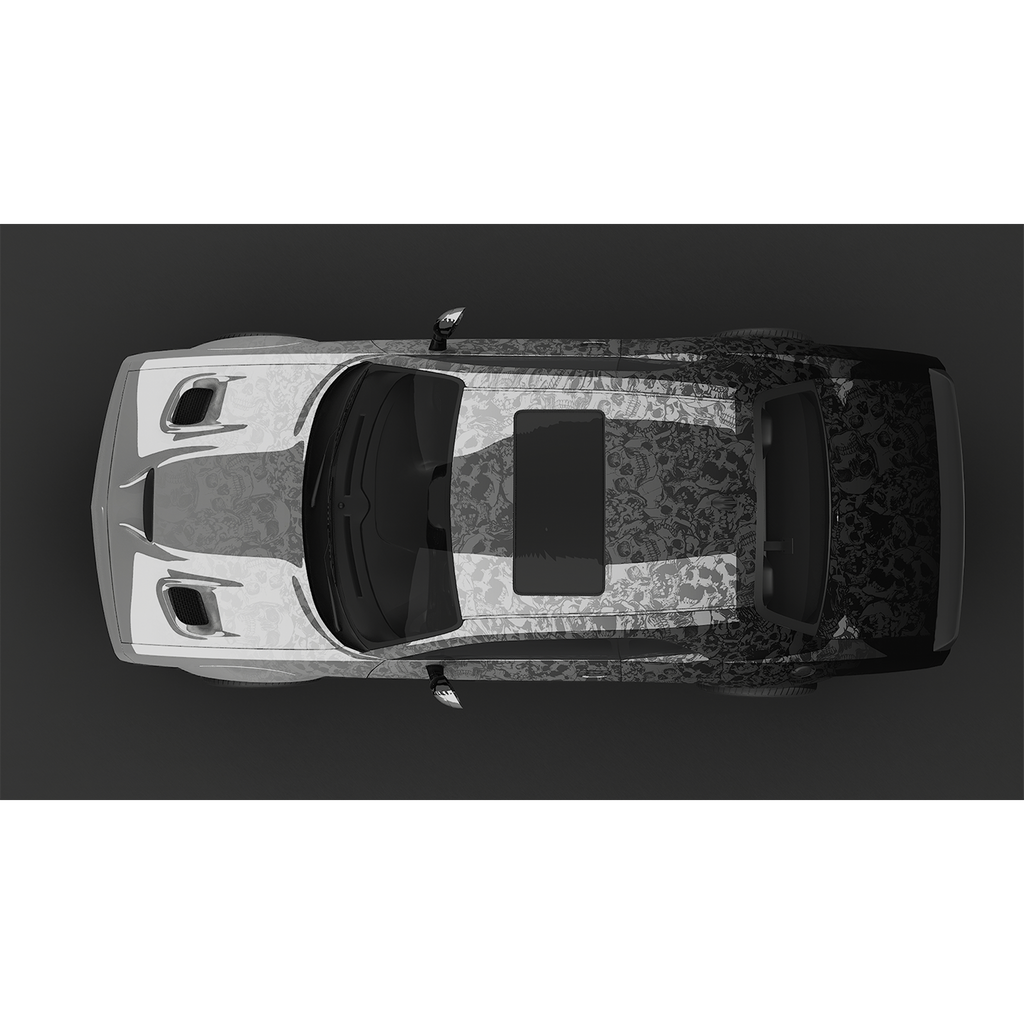Vinyl Car Wrap Film - Skullyard (White)-Vehicle Wrap-Wraptek
