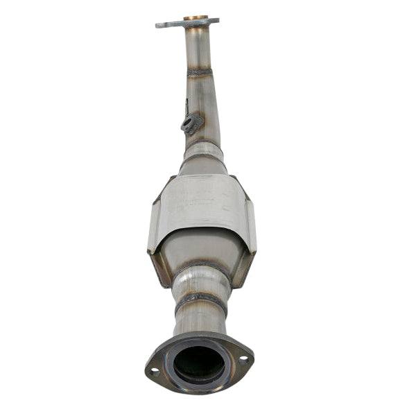 close-up view of Toyota 4Runner 3.4L V6 catalytic converter assembly with flanges and pipe routing