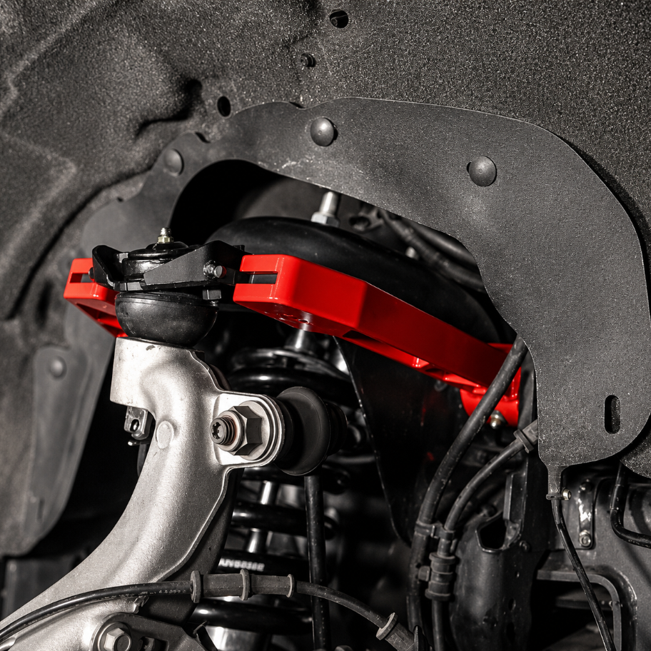UMI Performance 6565-R Adjustable Upper A-Arm Kit - Red for 2015-2025 Ford F-150

