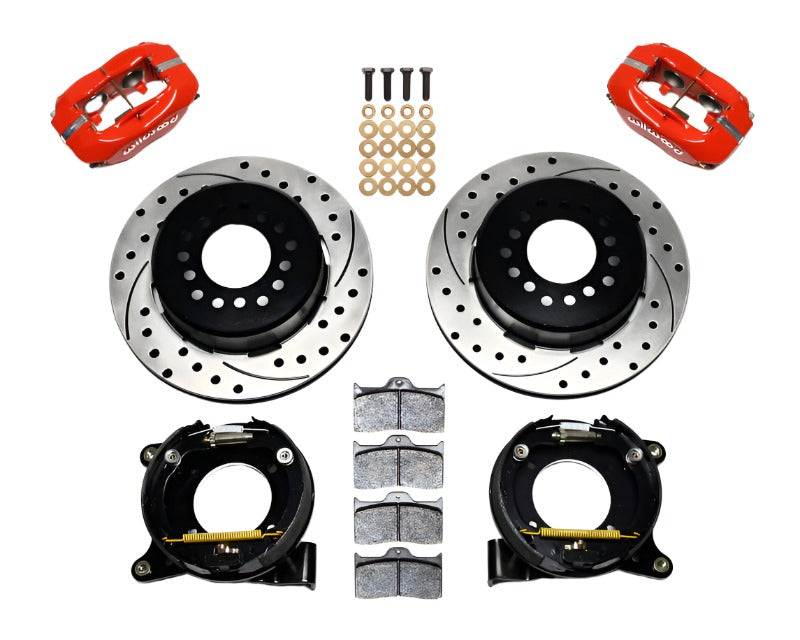 Wilwood Forged Dynalite P/S Park Brake Kit Drilled Red Chevy C-10 2.42 Offset 5-lug - Black Ops Auto Works