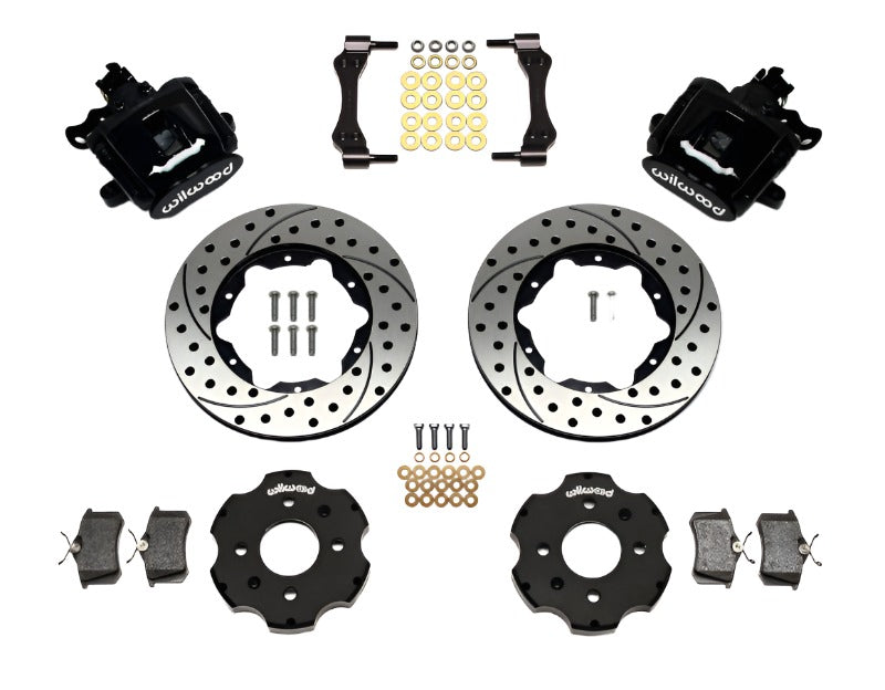 Wilwood Combination Parking Brake Rear Kit 11.00in Drilled Civic / Integra Disc 2.39 Hub Offset - Black Ops Auto Works