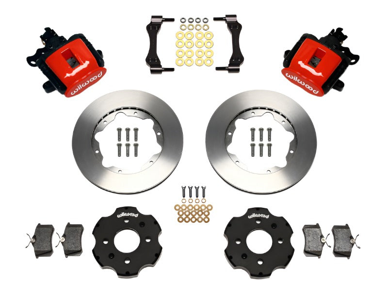 Wilwood Combination Parking Brake Rear Kit 11.00in Red Civic / Integra Disc 2.39 Hub Offset - Black Ops Auto Works