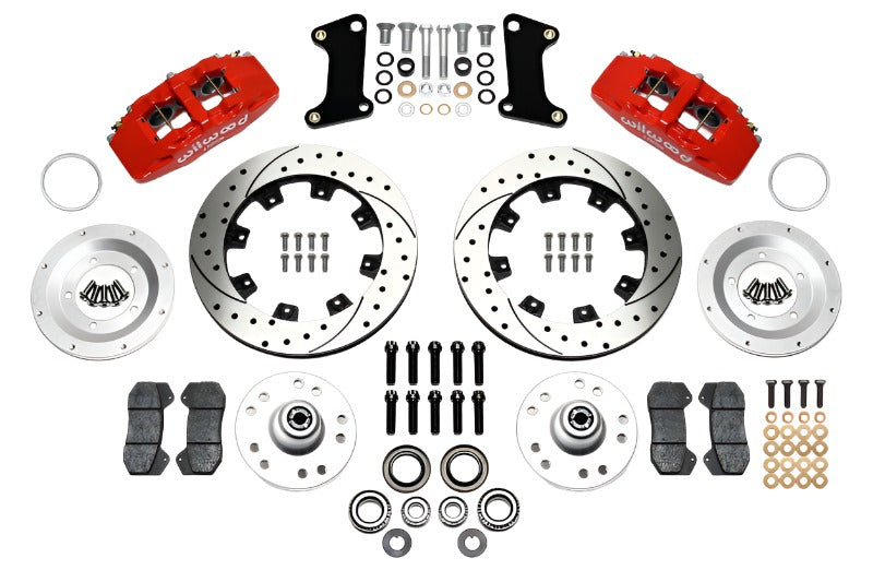 Wilwood Dynapro 6 Front Hub Kit 12.19in Drilled Red 67-69 Camaro (*Line Kit Needed*) - Black Ops Auto Works
