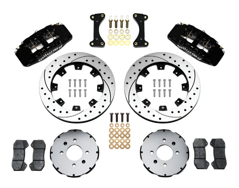 Wilwood Dynapro 6 Front Hat Kit 12.19in Drilled 94-01 Honda/Acura w/262mm Disc - Black Ops Auto Works