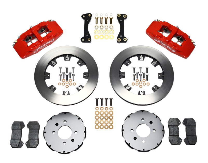 Wilwood Dynapro 6 Front Hat Kit 12.19in Red 90-99 Civic w/240 mm Disc-Big Brake Kits-Wilwood
