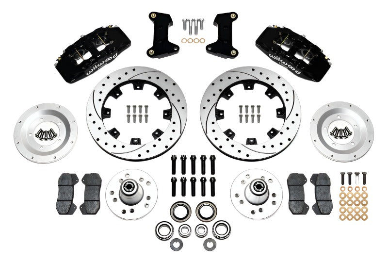 Wilwood Dynapro 6 Front Hub Kit 12.19in Drilled 74-80 Pinto/Mustang II Disc Spindle only - Black Ops Auto Works