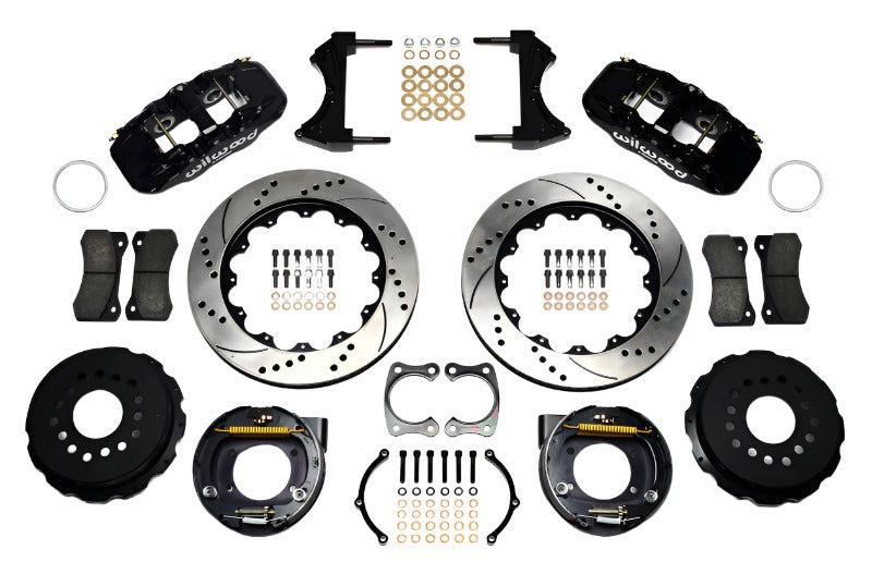 Wilwood AERO4 Rear P-Brake Kit 14.00in Drilled Big Ford New Style 2.50in Offset - Black Ops Auto Works