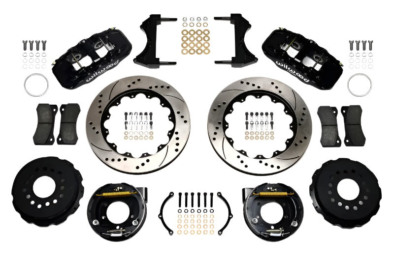 Wilwood AERO4 Rear P-Brake Kit 14.00in Drilled 2005-2014 Mustang Wilwood