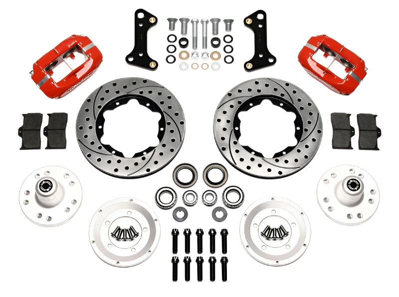 Wilwood Forged Dynalite Front Kit 11.00in Drill-Red 67-69 Camaro 64-72 Nova Chevelle - Black Ops Auto Works