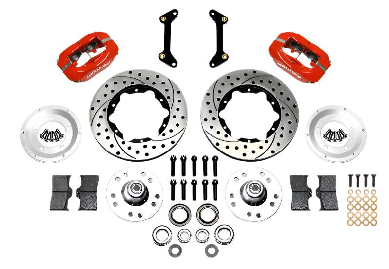 Wilwood Forged Dynalite Front Kit 11.00in Drilled Red 79-87 GM G Body - Black Ops Auto Works