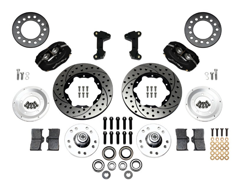 Wilwood Forged Dynalite Front Kit 11.00in Drilled 74-80 Pinto/Mustang II Disc Spindle only - Black Ops Auto Works