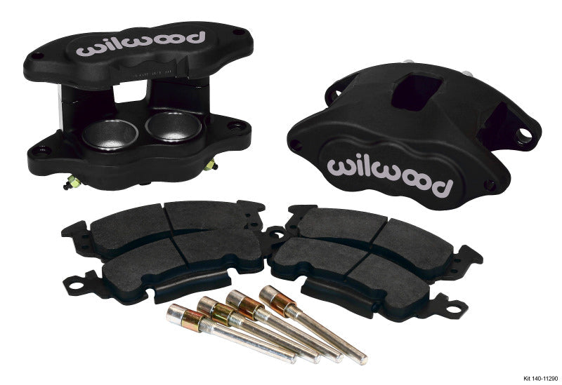 Wilwood D52 Front Caliper Kit - Black Ano 2.00 / 2.00in Piston 1.28in Rotor-Big Brake Kits-Wilwood-889545012507-