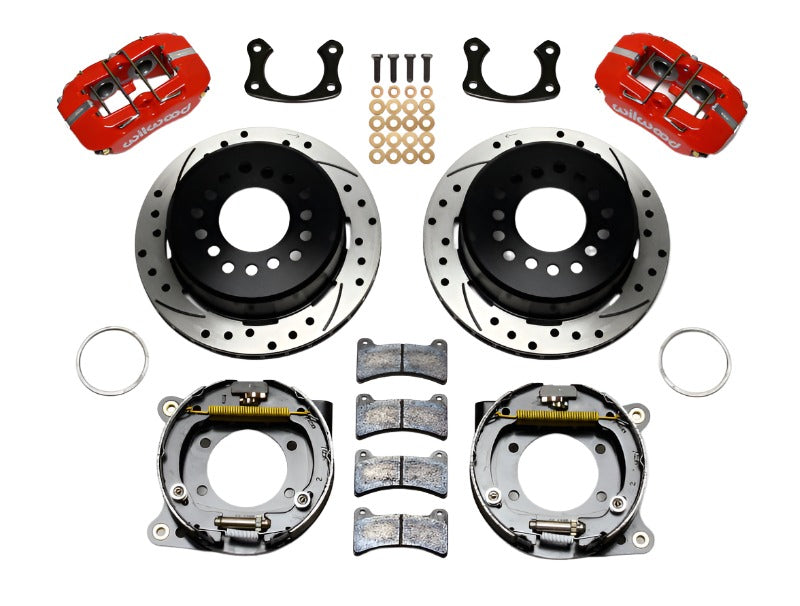 Wilwood Dynapro Low-Profile 11.00in P-Brake Kit Drill-Red New Big Ford 2.50in Offset - Black Ops Auto Works