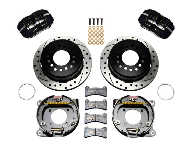 Wilwood Dynapro Low-Profile 11.00in P-Brake Kit Drilled Chevy 12 Bolt 2.75in Off w/ C-Clips - Black Ops Auto Works