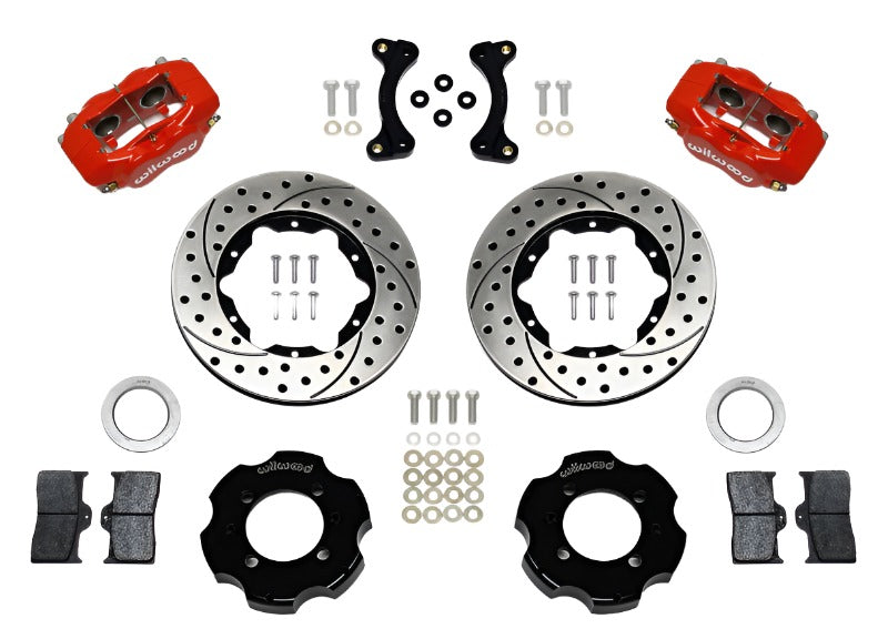Wilwood Forged Dynalite Front Hat Kit 11.00in Drilled Red 95-05 Miata - Black Ops Auto Works