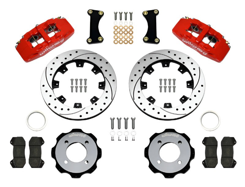 Wilwood Dynapro 6 Front Hat Kit 12.19in Drilled Red 2011 Fiesta - Black Ops Auto Works