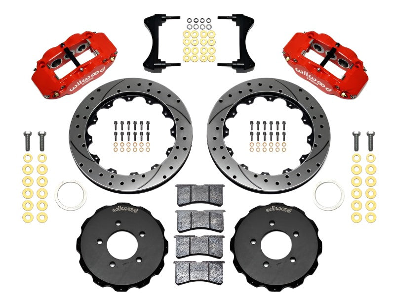 Wilwood Narrow Superlite 6R Front Hat Kit 12.88in Drill Red 2006-Up Civic / CRZ - Black Ops Auto Works