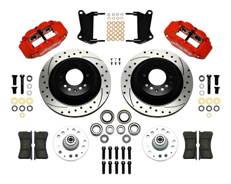 Wilwood Narrow Superlite 6R Front Hub & 1PC Rtr Kit 12.88in Dril -Red 67-69 Camaro 64-72 Nova - Black Ops Auto Works