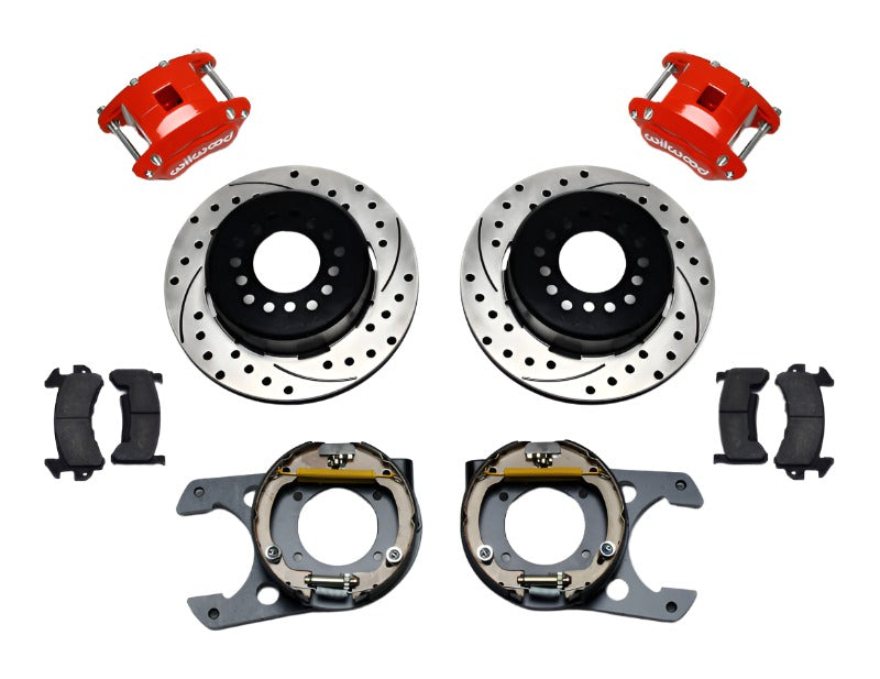 Wilwood D154 P/S P-B Kit Drilled-Red Chevy C-10 2.42 Offset 5-lug - Black Ops Auto Works