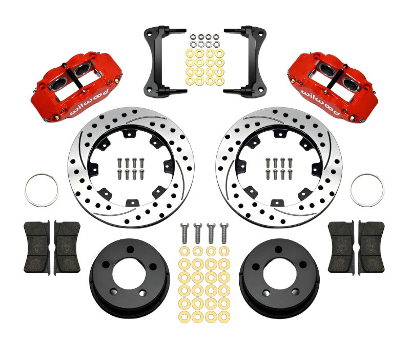 Wilwood Narrow Superlite 4R Front Kit 12.19in Drilled Red 87-89 Jeep YJ - Black Ops Auto Works