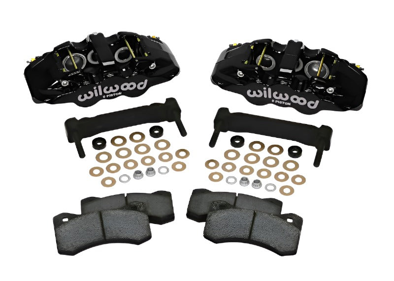 Wilwood AERO6 Front Caliper & Bracket Kit - Black 97-13 C5/C6 Corvette w/ OEM HD/Z51 Rotors - Black Ops Auto Works