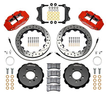 Load image into Gallery viewer, Wilwood Narrow Superlite 6R Front Hat Kit 12.88in Drill Red 06-12 Volkswagen GTI w/ Lines - Black Ops Auto Works
